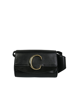 C Belt Bag, Leather/Suede, Black, AC, DB, 3*